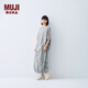 無(wú)印良品（MUJI）IDEE 女式 平紋 燈籠裙 長(cháng)半身裙女裙子女裝25年夏季款GA53CC5S 煙熏綠色 均碼