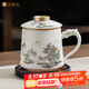 金鑲玉茶杯功夫茶水分離茶具過濾陶瓷會議辦公送禮品盒高檔 翠山迎客杯