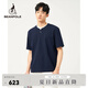 beanpole【新品】濱波 2025春夏男士休閑設(shè)計(jì)感雙層領(lǐng)短袖T恤 藏青色 S 170/88A