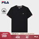 FILA 斐樂官方t恤短袖男子針織短袖衫2025夏新款時尚休閑簡約圓領上衣 傳奇藍-NV L 175/96A/L