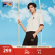 FILA 斐樂(lè)易烊千璽同款情侶款針織短袖衫2025夏季新款小狐貍寬松T恤 云菇白-WT L 175/96A/L
