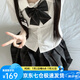 蘿美醬jk制服原創(chuàng)純欲風(fēng)夏季辣妹性感套裝學(xué)院風(fēng)女超短JK百褶裙收腰顯瘦 短袖純欲襯衫+黑芋圓42cm+結(jié)胸牌 M 【建議95-105斤】