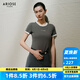 艾諾絲雅詩(shī)【商場(chǎng)同款】2025夏季新品休閑短袖字母圓領(lǐng)T恤上衣女40516125 煙草灰 S