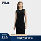 FILA 斐樂(lè)官方連衣裙2025年夏季新品修身顯瘦無(wú)袖背心裙打底裙子 正黑色-BK XL 175/92A/XL