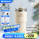 STANLEY網(wǎng)紅吸管杯水杯保溫杯大容量辦公車載不銹鋼杯子591ML-米白色