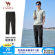 駱駝（CAMEL）速干透氣運(yùn)動(dòng)褲男跑步休閑直筒梭織褲子女 J15BAXN075，幻影黑，男 XL