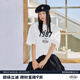 MMLG 87mm 純棉短袖T恤女夏季新款經(jīng)典1987韓系潮牌體恤衫情侶上衣 白色 S