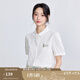 茵曼（INMAN）純棉文藝?yán)C花短袖白襯衫女2025夏季舒適百搭通勤翻領(lǐng)襯衣上衣 珍珠白 L