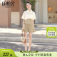 絲柏舍2024夏裝新款女上衣搭短褲寬松款休閑兩件套套裝