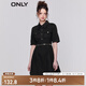 ONLY法式收腰顯瘦翻領(lǐng)短款牛仔連衣裙女|123142050 J19 黑牛仔BLACK DENIM S 160/80A
