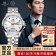 上海手表自動機(jī)械男士品牌名表禮物【全新正品】國產(chǎn)雙歷夜光表S986 【千人購買-咨詢領(lǐng)券】高雅淺灰