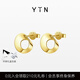YIN隱「隱」系列莫比烏斯環(huán)耳釘18k金精致耳飾職場(chǎng)日常百搭耳環(huán) 中號(hào)霧面隱金色 一對(duì)（含18K金耳堵）
