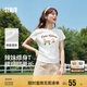森馬（Semir）短袖t恤女短款圓領(lǐng)修身上衣2025夏季萌寵印花套頭衫109325100027