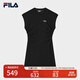 FILA 斐樂官方女裝針織連衣裙2025夏季新款時尚休閑無袖收腰裙子 正黑色-BK XL 175/92A/XL