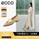 愛步（ECCO）豆豆鞋女 時尚潮流百搭尖頭百搭淺口樂福單鞋  型塑214283 裸色21428301211（牛皮革） 39