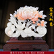 玄武石玉石牡丹花鳥(niǎo)玉雕擺件新中式客廳玄關(guān)家居辦公室裝飾工藝品送禮 富貴如意D144