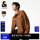 杰克·瓊斯（JACK&JONES）春秋仿麂皮寬松舒適百搭純色時(shí)尚翻領(lǐng)夾克上衣外套男裝224321056 E10 深棕色 L 180