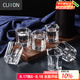 CLITON白酒杯加厚玻璃小烈酒杯家用洋酒威士忌酒杯一口杯四方杯6只裝