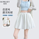 帛芮蓬蓬裙女2025年夏季白色溫柔風(fēng)半身裙A字短裙防走光時尚大擺裙