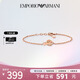 Emporio Armani【七夕情人節(jié)禮物】阿瑪尼手鏈女 LOVE系列雙環(huán) 送女友EGS2892221