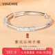 銀千惠999足銀手鐲女士手環(huán)實(shí)心繁花推拉時(shí)尚七夕情人節(jié)生日禮物送女友 錦繡時(shí)光手鐲+七倉(cāng)配送/當(dāng)次日達(dá)+配首飾證書 生日/紀(jì)念日禮物