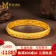 鳴鉆國際古法傳承黃金手鐲女足金鏤空花絲金鐲宮廷琺瑯手飾送女友七夕禮物 【古法鏤空花絲手鐲】60-61圈口