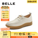 百麗（Belle）豆豆小皮鞋女商場(chǎng)同款百搭休閑媽媽單鞋A5U1DAM4 米白 35