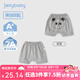 JELLYBABY[7A抗菌]嬰兒a類大pp褲女幼童五分褲小童夏季小月齡外穿褲子男寶 花灰 100 CM