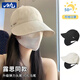目丸防曬帽子女2025年新款漁夫帽大頭圍遮陽帽夏季防紫外線鴨舌帽子女 米色鐵標(biāo)-可掛口罩