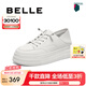 百麗（Belle）百搭上班小白鞋女商場(chǎng)同款運(yùn)動(dòng)休閑鞋B4K1DCM4 白色 37 (235mm)