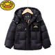 G.DUCKKIDS黑色金兒童羽絨服男女童長(cháng)款寶寶加厚防風(fēng)保暖中大童冬裝過(guò)膝外套 黑金短款 寬松身高+10拍 150 建議身高140-150cm年齡9-10歲