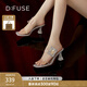 迪芙斯（D:FUSE）夏季新款拖鞋外穿女鉆扣一字帶水晶拖鞋仙女鞋 銀色 36