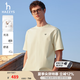 哈吉斯（HAZZYS）男裝 夏季【PHIZ系列】寬松上衣圓領(lǐng)純色簡約短袖T恤男 奶油色CR L （175/96A 48）