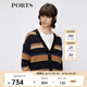 PORTS 寶姿秋冬新品60周年系列針織長(zhǎng)袖開(kāi)衫毛衣LM9K052JKW022 NAVY STRIPE XL