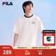 FILA 斐樂(lè)官方情侶款針織短袖衫夏季男子女子時(shí)尚休閑涼感抗菌T恤 鮮乳白-IV M 170/92A