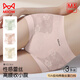 貓人（MiiOW）女士?jī)?nèi)褲女性感蕾絲提花短褲無(wú)痕冰絲10A抗菌輕薄高腰收腹平角褲 蝦粉色+氧氣綠+香檳膚 3條 L 【建議100-120斤】