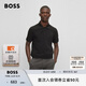 BOSS【七夕節(jié)禮物】【男女同款 100%棉 珠地布】情侶休閑短袖Polo衫 001-黑色 M