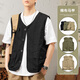 洺威保登100%純棉馬甲背心男士工裝春秋寬松潮流馬夾戶(hù)外休閑美式復古外套 黑色 L 建議125-140斤左右
