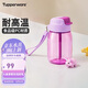 特百惠（Tupperware）CC企鵝350ML塑料杯夏季男女學(xué)生兒童水杯子便攜帶吸管 冰沙紫