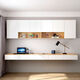 歐旭瑞新款實(shí)木壁掛書(shū)桌書(shū)架一體實(shí)木生態(tài)板臥室懸空式電腦桌吊柜 原木+白色 JYL-書(shū)柜100*70(包安裝)