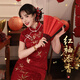 聽月小筑【紅袖添香】原創(chuàng)女春夏婚服敬酒服國風(fēng)新中式旗袍連衣裙 旗袍 現(xiàn)貨 M