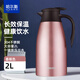 哈爾斯（HAERS）不銹鋼真空保溫壺2L大容量家用家居壺辦公商用泡茶茶壺熱水壺 香檳色2L