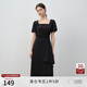 自巧【悅己·小黑裙】小個子高級氣質(zhì)吊帶連衣裙女2025夏新款裙子 謐黑色短袖 S （3碼）