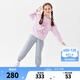 NIKE 3BRAND 耐克男女童衛(wèi)衣+褲子2件套冬季加絨保暖兒童衛(wèi)衣長褲套裝 櫻花粉 140 /68 【建議身高128-140cm】