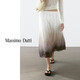 Massimo Dutti夏季新品2025女裝 藝術(shù)設(shè)計感漸層色印花中長裙半身裙 05234883 石青色 XS (34) (165/62A)