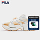 斐樂(lè)（FILA）官方女鞋老爹鞋運(yùn)動(dòng)鞋2025秋季新款厚底鞋子透氣太空鞋 白棉花糖/冰島黃-MI 36.5