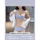 維多利亞的優(yōu)雅新款美背無(wú)痕內衣女小胸聚攏黑色性感無(wú)鋼圈文胸套裝細肩帶 灰紫套裝 80B =36B 舒適聚攏