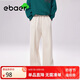 EBAER兒童加絨休閑直筒褲2024冬裝女童加厚保暖褲子 杏仁白 150cm 