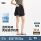 森馬（Semir）牛仔褲女遮胯顯瘦涼感直筒褲時尚2025夏新款顯腿長短褲ins潮 牛仔黑98301 29