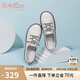金利來（goldlion）女鞋一腳蹬休閑軟底單鞋平底小白鞋女 668130071灰色38